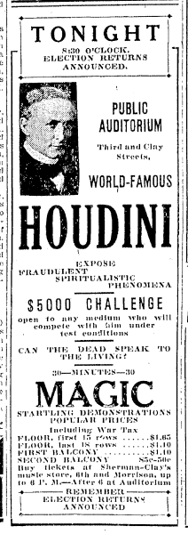 Houdini Portland 11.4.1924
